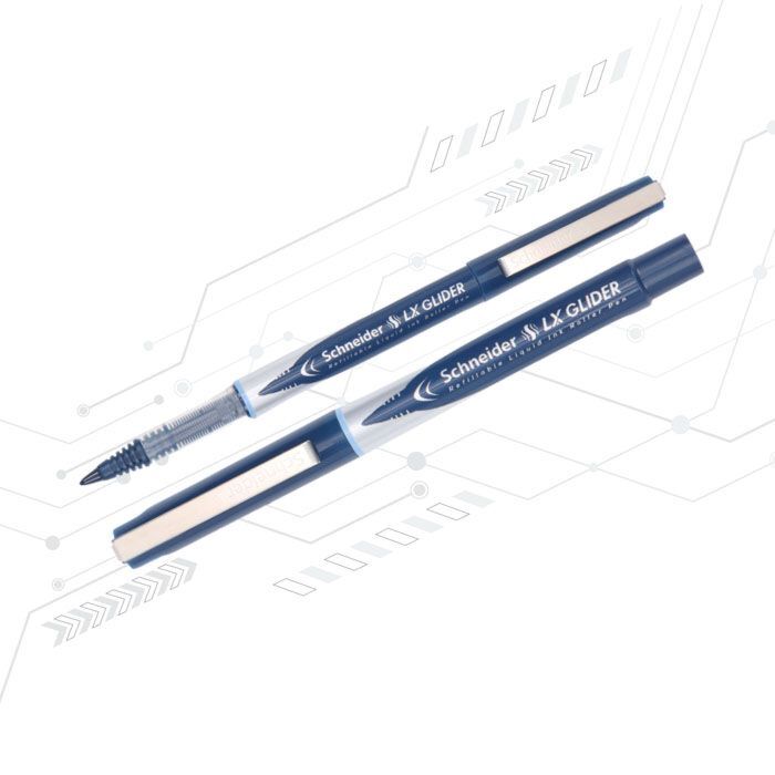 Schneider Ray Rollerball Pen Gift Set In Cardboard Case Including Standard Ink Cartridges Suitable For Right And Left Handed Users, Deep Blue/Light Grey
