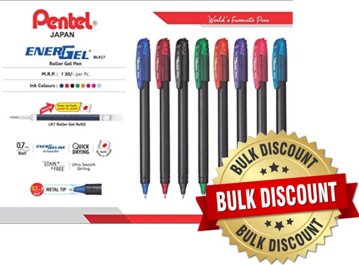 Pentel Energel 0.7mm Roller Gel Pen (Turquoise Blue, Pack of 6)