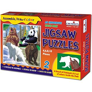 Creative Educational Aids | Jigsaw Puzzles - Assemble Draw & Colour 2 | Age: 4+ | Art No. 1000 |