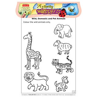 Scholars Hub Activity Worksheets Animals