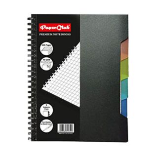 PaperClub | Wiro Premium Notebook-Squre Ruled | Five Subject-300 Pages-70gsm | Size: B5 (25cm X 17.6cm) | Art No. 53115 |
