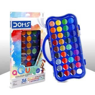 Doms Aqua Colour Cakes | Refillable | Pack of 36 Shades |