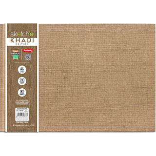 Anupam | Sketch Book | Hard Bound Khadi | Size A4 landscape | 80 Pages | 200gsm | Art No. 328782 |