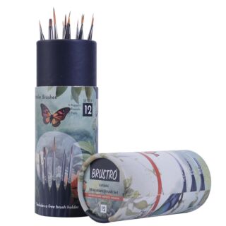 Brustro Artist's Miniature Precision Brushes Set of 12 Synthetic Bristles, Detail Fine Tip