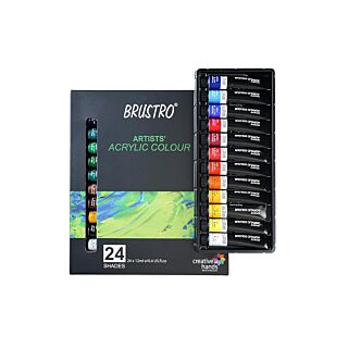 Brustro Artists Acrylic Colours Pack of 24 Shades