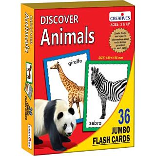 Creative Educational Aids | Discover Animals (Jumbo Flash cards) | Age: 3+ | Art No. 0451 |