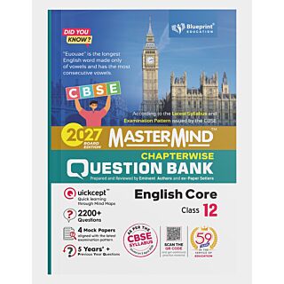 Blueprint | Mastermind Question bank | English Core | Class 12 |