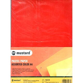 Mustard | Pastel Sheets | Pack of Mix Colours Plain | Size: A4 | Pack of 20 Sheets |