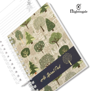 Nightingale | Ruled Spiral Pad | Size A6 | Design A | 160 Pages |