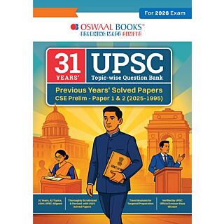 Oswaal | 31 years UPSC | Topic-wise | Question Bank | Previous Years Solved Papers | CSE Prelim -Paper 1 & 2 |