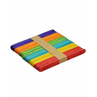 Ice Cream Sticks | Pack of 50 | Coloured Big |