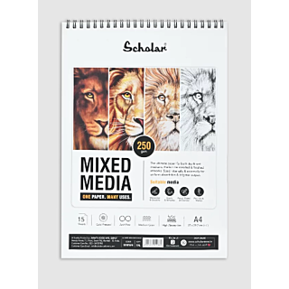 Scholar | Sketch Pad | Mixed Media | 15 Sheets | Size: A4 | 250gsm |