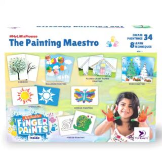 Toy Kraft | My Little Picasso - The Painting Maestro, Non Toxic Child Safe Finger Paints for Kids, Activity Gift Kit | Age: 2+ | Art No. 39285 |